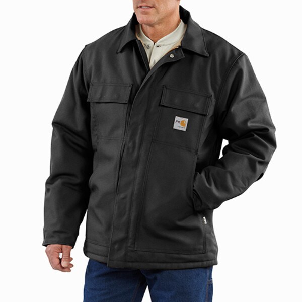 Carhartt FR Duck Traditional Quilt-Lined Coat in Black